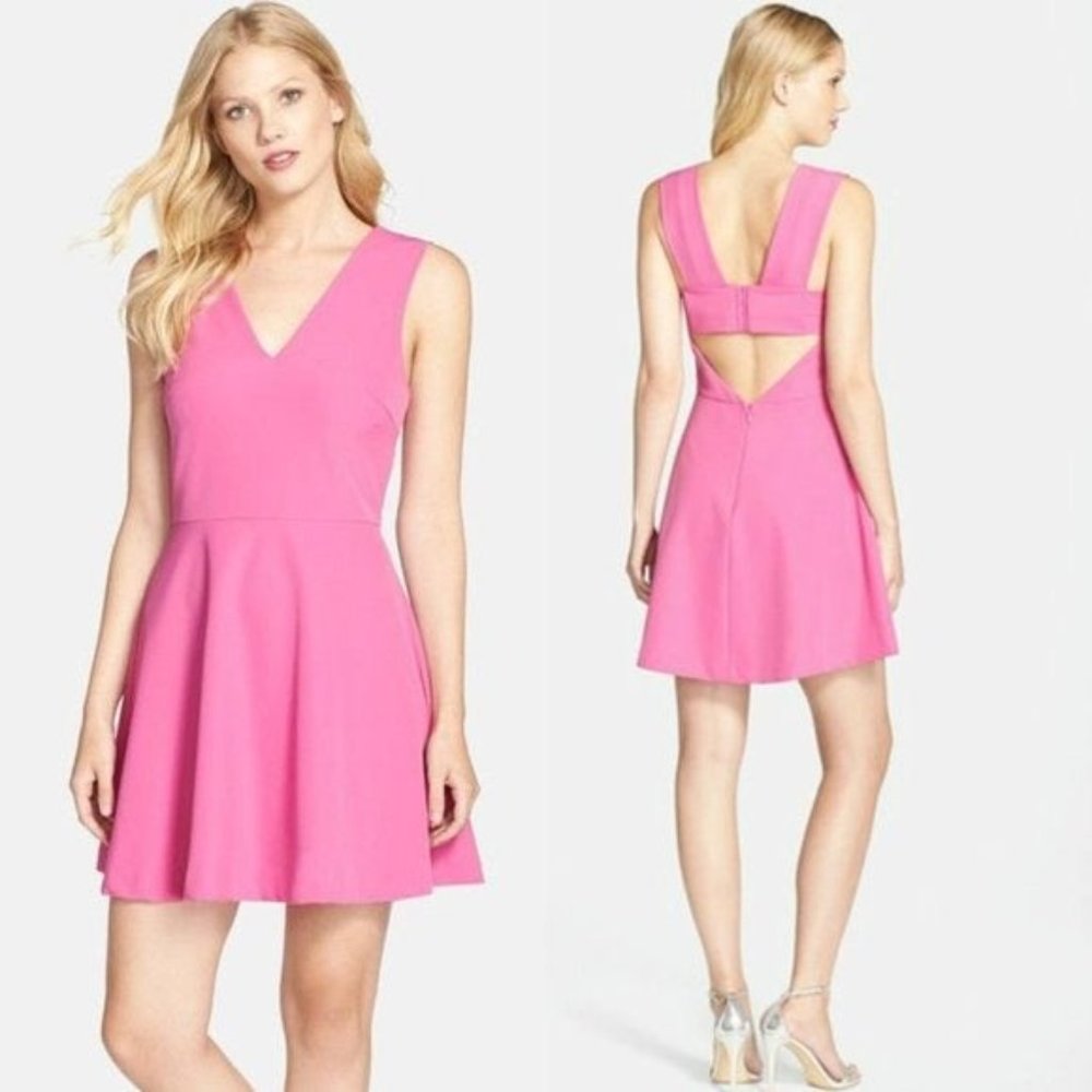 Felicity & Coco Hot Pink Plunge Mini Dress NWT